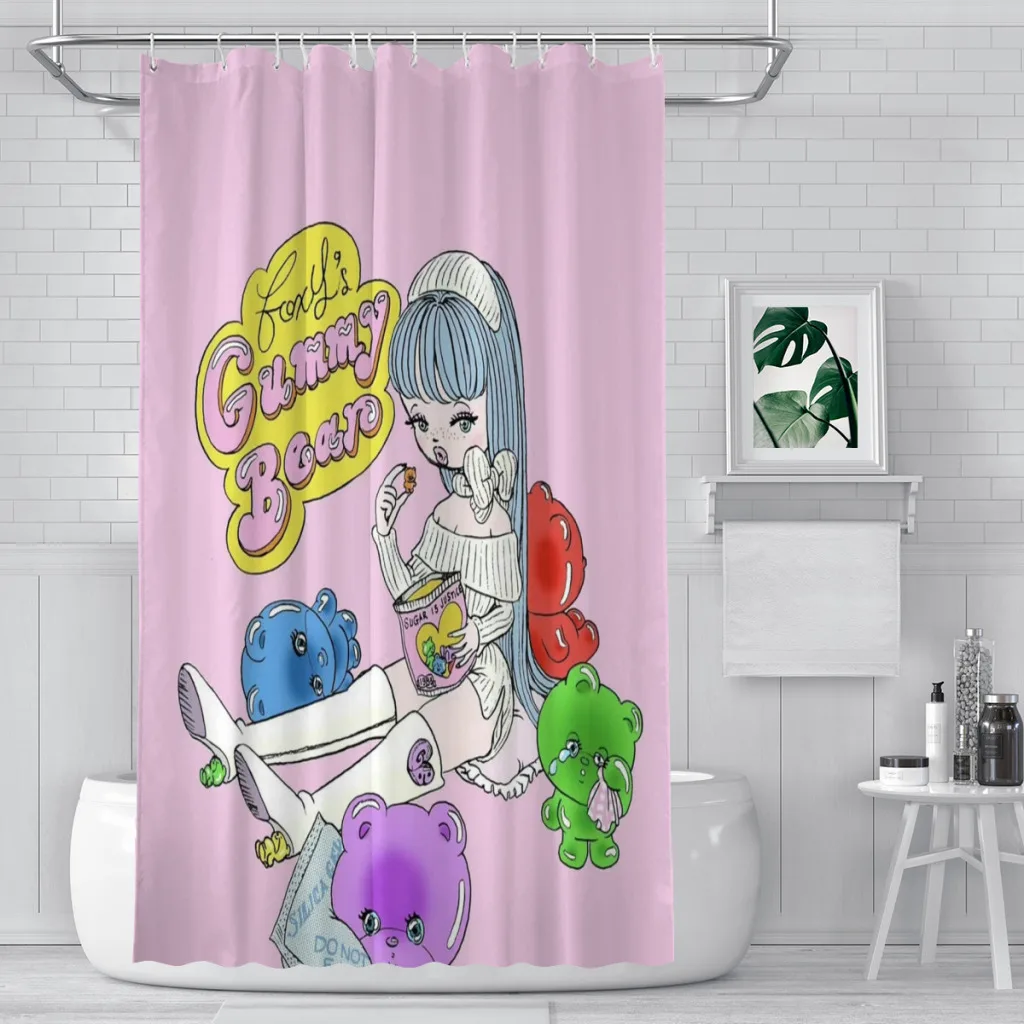 

Modern 3D Printing Foxy Illustrations Shower Curtain Landscape Bath Curtain With Hooks for Bathroom waterproof scenery