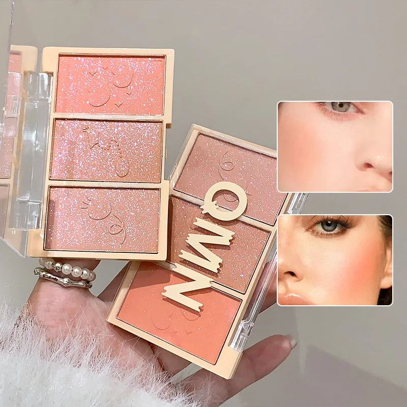 Strolling Star Blush Tray Natural Nude Milk Tea Powder สีอ่อนง่าย Matte Glitter blush tray