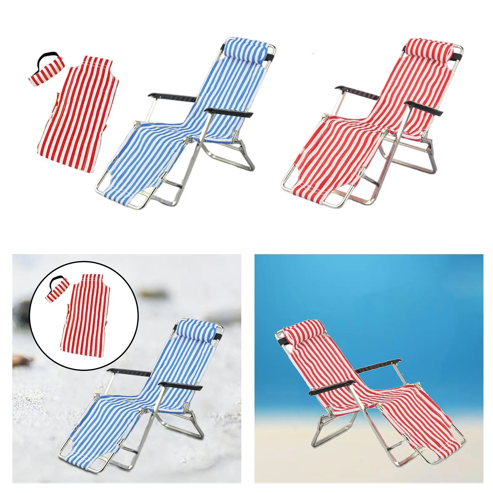 BJD Butter Deck Chair for DIY, Beach Chair, Scenery Layout, Degradation Garden, 1/6