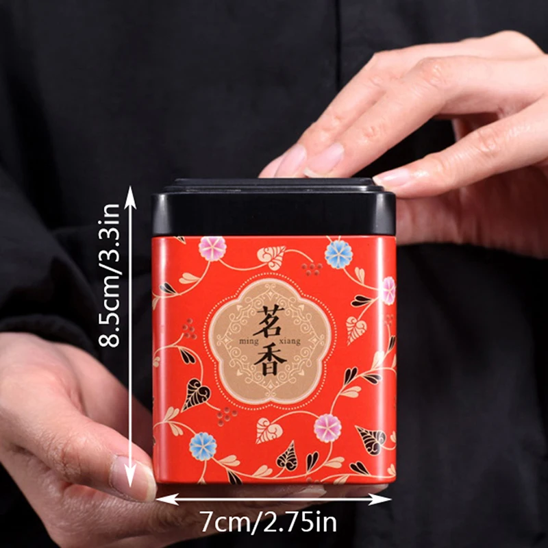 صندوق الشاي المختوم حاوية تخزين المطبخ جرة القصدير مربع يمكن الحلوى الحديد خمر