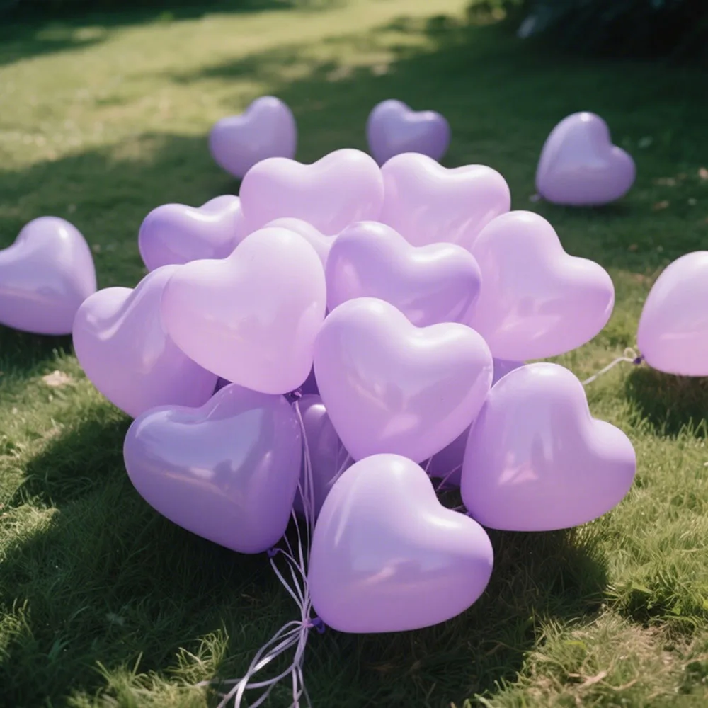 12 Stück 10 Zoll lila herzförmiger Latexballon Hochzeitstag Geburtstag Party Dekoration Liebesballon Valentinstag Babyparty