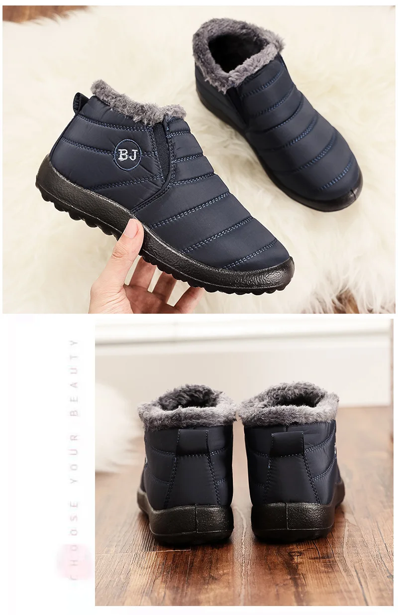 2026 Baumwollschuhe in Übergröße für Damen und Herren, neuer Winterstil mit Plüsch und dicken Schneestiefeln, niedrig geschnittene warme Baumwollstiefel – Detail 12