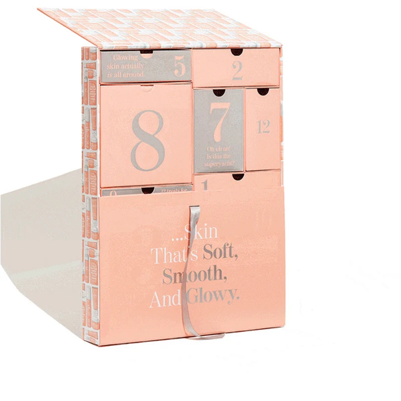 Personnalisation. Nouveau design vide 12 jours de Noël emballage à bas prix boîte de calendrier de l'avent cosmétique