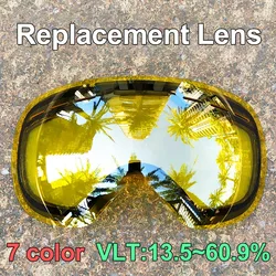 Gafas de esquí lentes para antivaho Uv400 gafas de esquí esféricas grandes gafas de nieve lentes antivaho extraíbles (solo lentes)