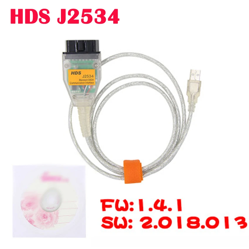 For Honda HDS USB Cable  J2534 V2.018.013 OBD2 OBDII Diagnostic Cable 2.018.013 Via OBD2 Interface Diagnostic Programmer Tool