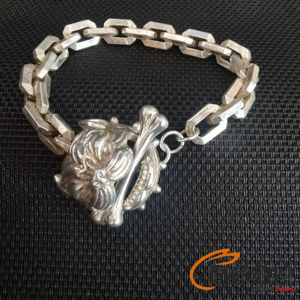 shape unique vicious dog self-defense men Thai silver pure handmade fashion punk