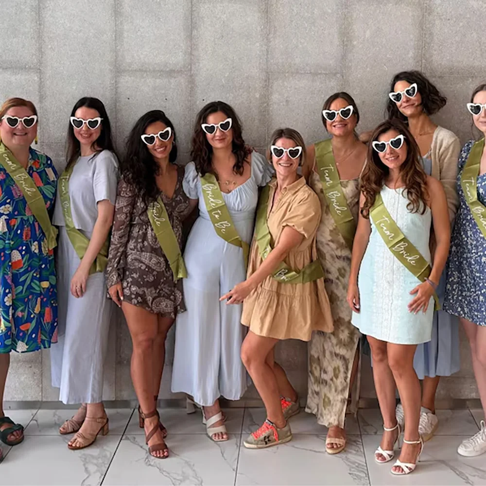 العروس لتكون فريق العروس وصيفه الشرف وشاح العازبة الدجاجة حفلة تفضل الزفاف المشاركة الزفاف دش اقتراح ديكور صور الدعائم #3