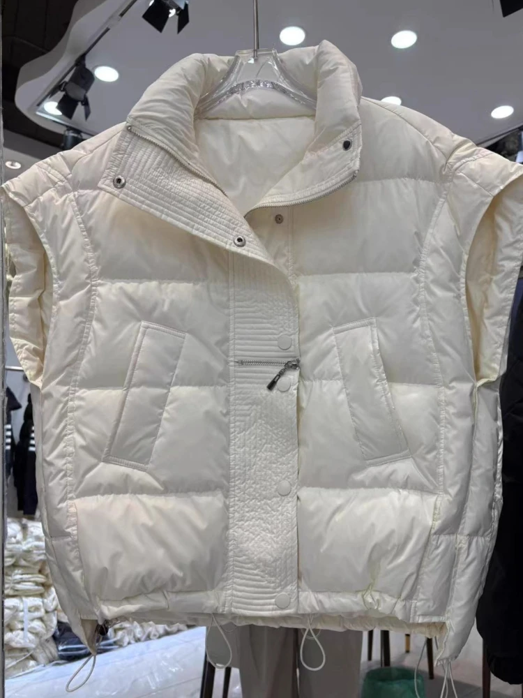 Plus Size Puffer Vest Jacket Winter Women 90% White Duck Down Tank Coat 2025 New Zipper Thicken Warm Casual Waistcoat Outwear