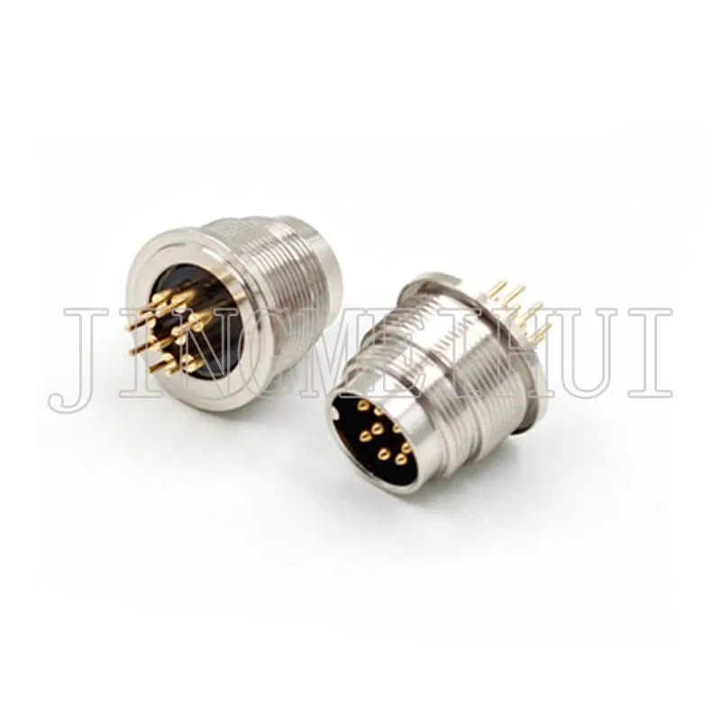 M16 waterproof IP67 circular and flange socket connector 2 3 4 5 6 7 8 12 14 16 19 24 pins, signal, data, power transmission