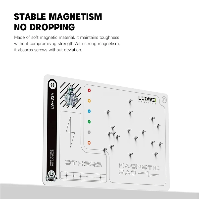LUOWEI LW-334 Double-sided Magnetic Screw Storage Pad Strong Magnetism for Mobile Phone Repair Screws Organization Storage Mat