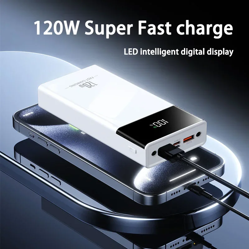 100000mAh 120W Fast Charge Power Bank With Multiple USB Ports Quick Charge For iphone 15 Samsung Xiaomi Mobile Power Bank New