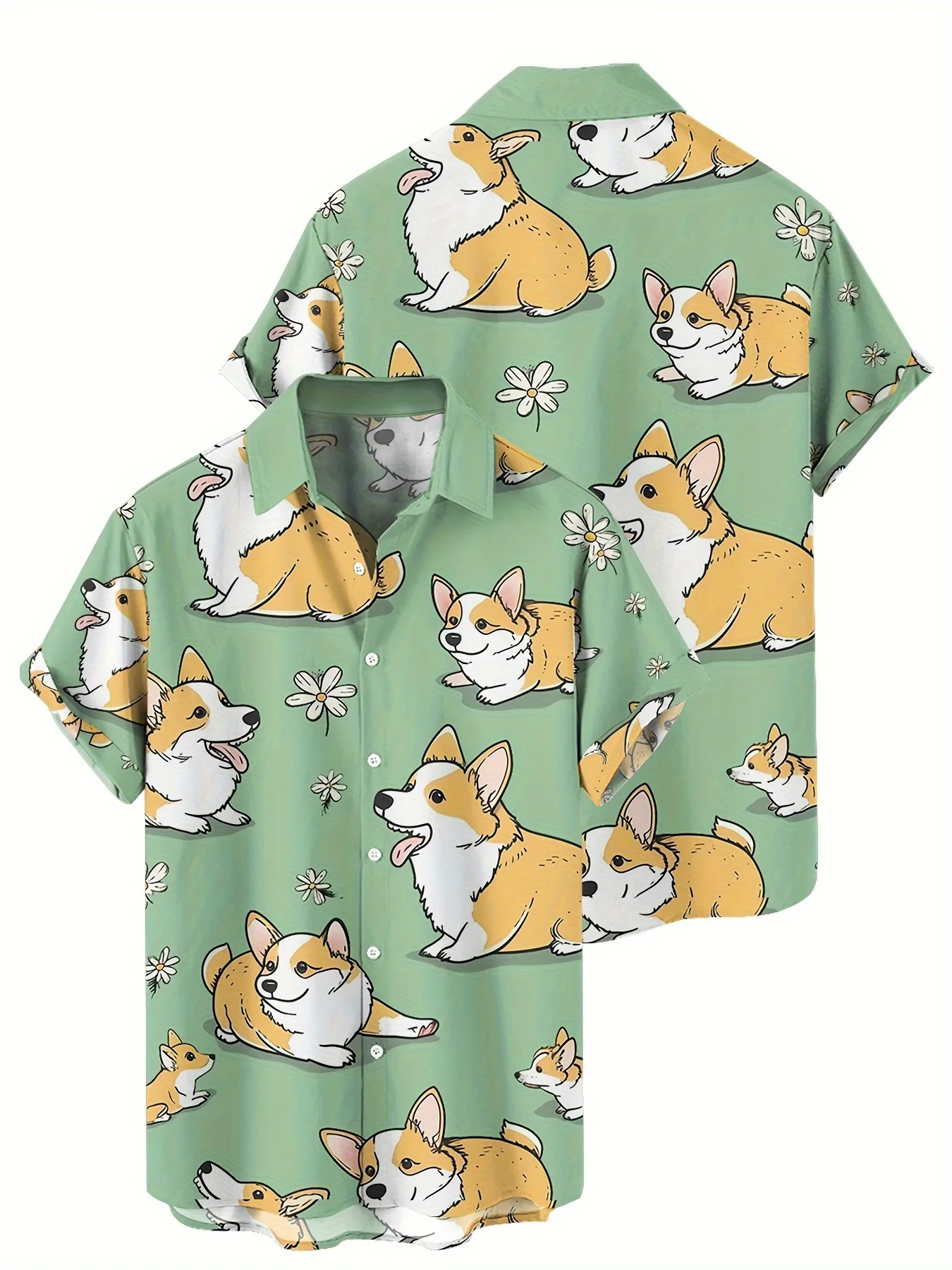 

2025 Fashion Dog Summer Short Sleeve Casual Shirt Wear for Men, Suitable for Casual Occasion and Outdoor Activities