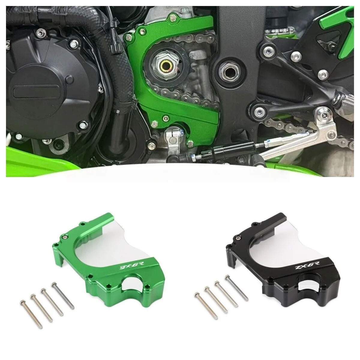 

Motorcycle Accessories Front Sprocket Chain Guard Cover Crash Protector Fit For ZX6R ZX-6R ZX 6R 2019-2025
