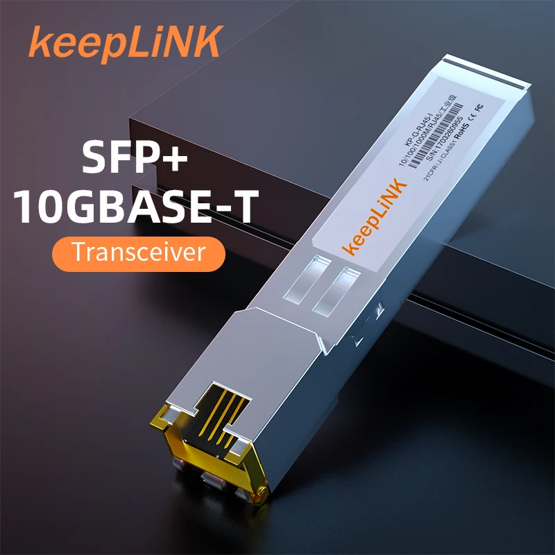 Porta óptica KeepLink para rede RJ45, Transceptor SFP + 10GBASE-T, Servidor de comutação 10G 2.5G, 30m