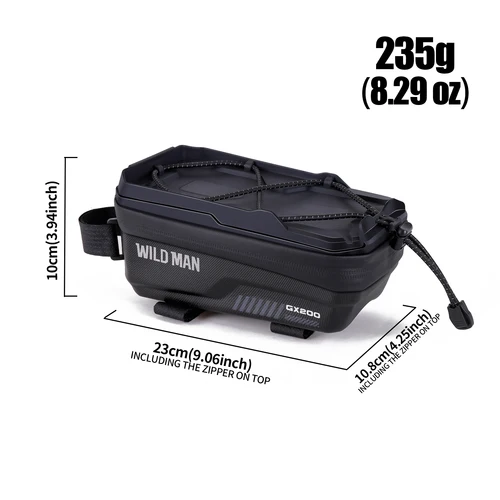 Imagen 2 del producto WILD MAN GX200 Bolsa rígida para bicicleta de montaña EVA con viga delantera y bolsillos para tubo superior, funda para teléfono para montar, equipo de ciclismo