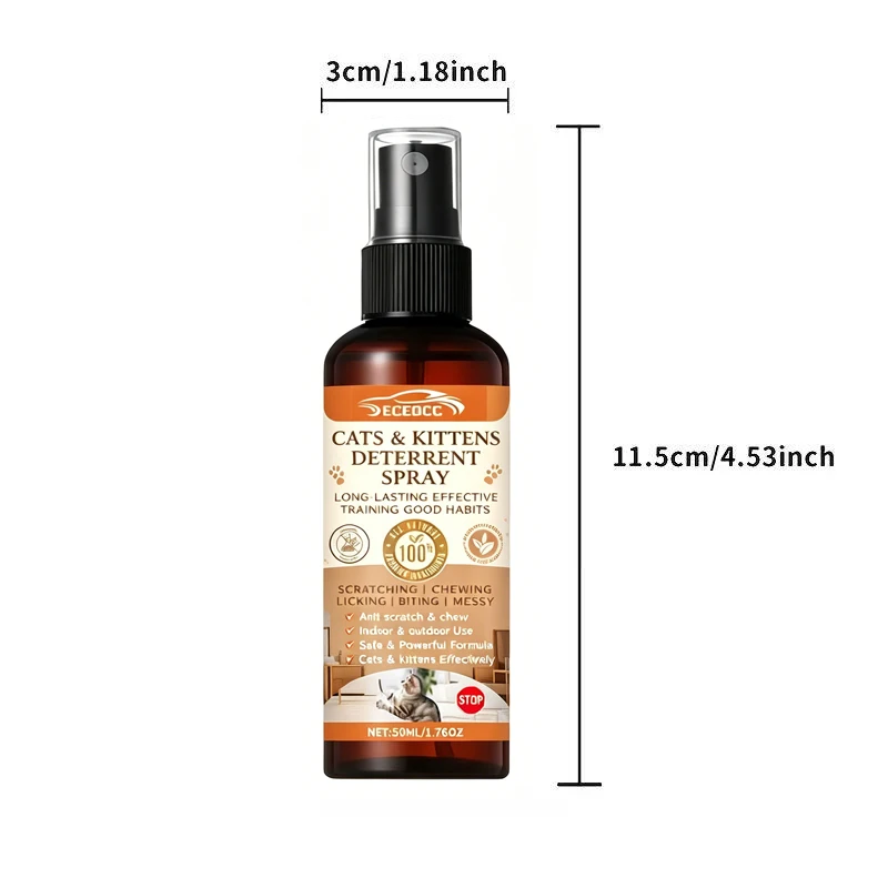 No Scratch Cat Spray Deterrent for Furniture Safe Training Spray to Keep Cats Off Counters Plants Sofa