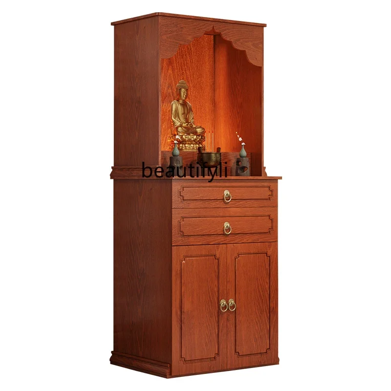 R God of Wealth Cabinet New Chinese Multi-Layer Buddha Shrine Office Altar Clothes Closet Buddha Shrine Incense