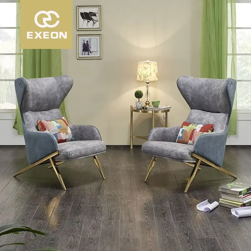 Single Sofa Chair Leather Leisure Chair High-end Light Luxury Postmodern Simple Bedroom Tiger Chair