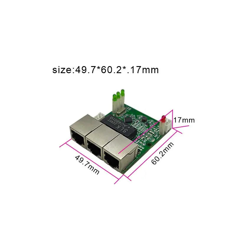 OEM Fast Switch Mini 3 Port Ethernet Switch 10/100 Mbit/s RJ45 Netzwerk Switch Hub PCB Modul Board für Systemintegration