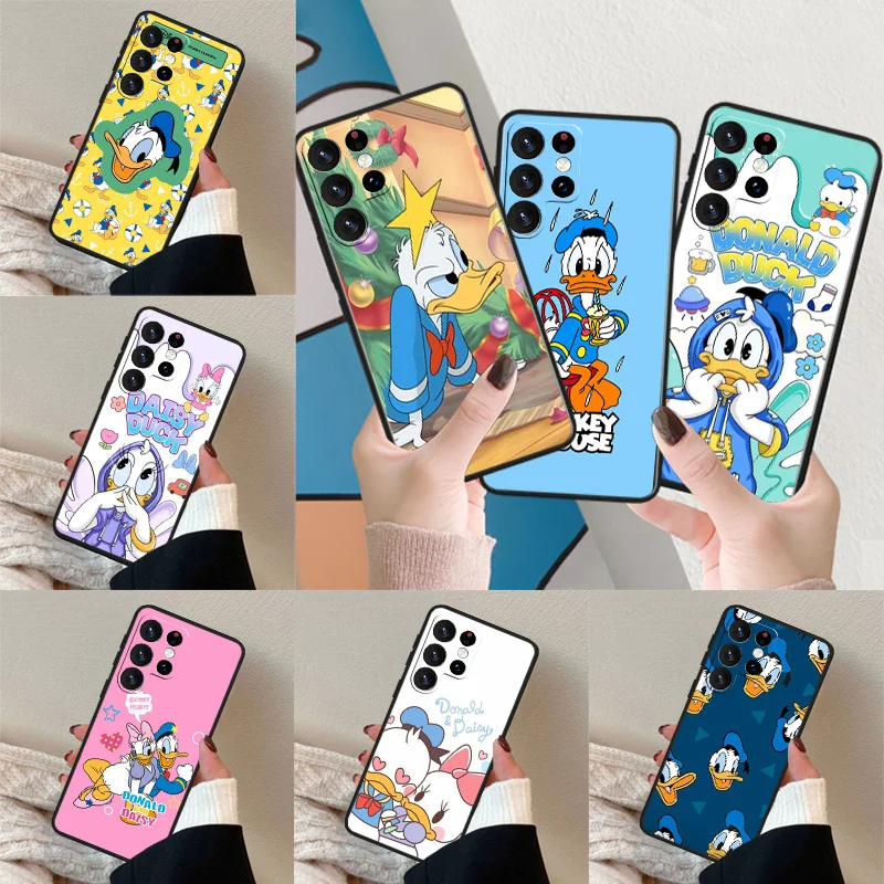 Donald Duck For Samsung S 8 9 10 20 21 22 23 24 S10e Lite Plus Ultra FE Black Silicone Phone Case Funda Soft Cover Shell Capa