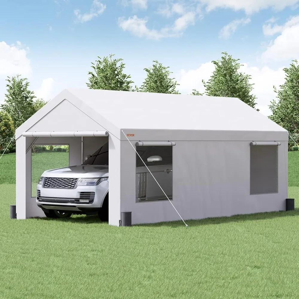 

Carport, 12'x20' Extra Large Heavy Duty Carport, Upgraded Portable Garage Car Canopy with Roll-up Ventilated Windows, Removable