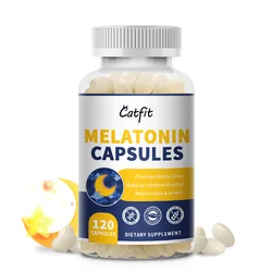 Catfit Melatonin Capsules 10mg Vitamin B6 Omaga 3 6 9 Restful Sleep Stress&Anxiety Relief Fall Deep Sleep Insomnia Sleep Quality