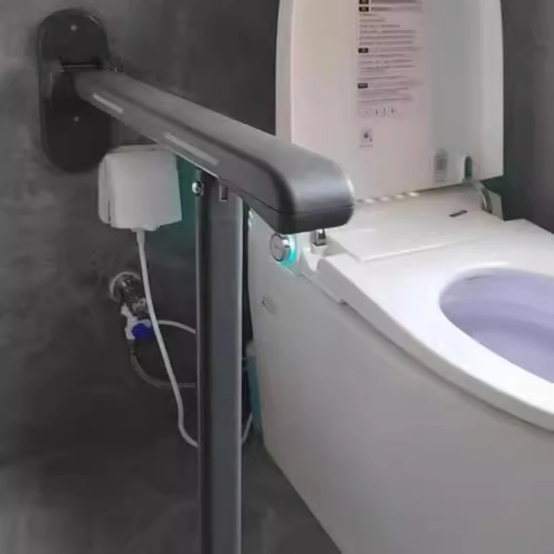 

Elderly Safety Toilet Grab Bar - Adjustable Height Non-Slip Bathroom Handrail, Tool-Free Installation Standing Aid for Seniors