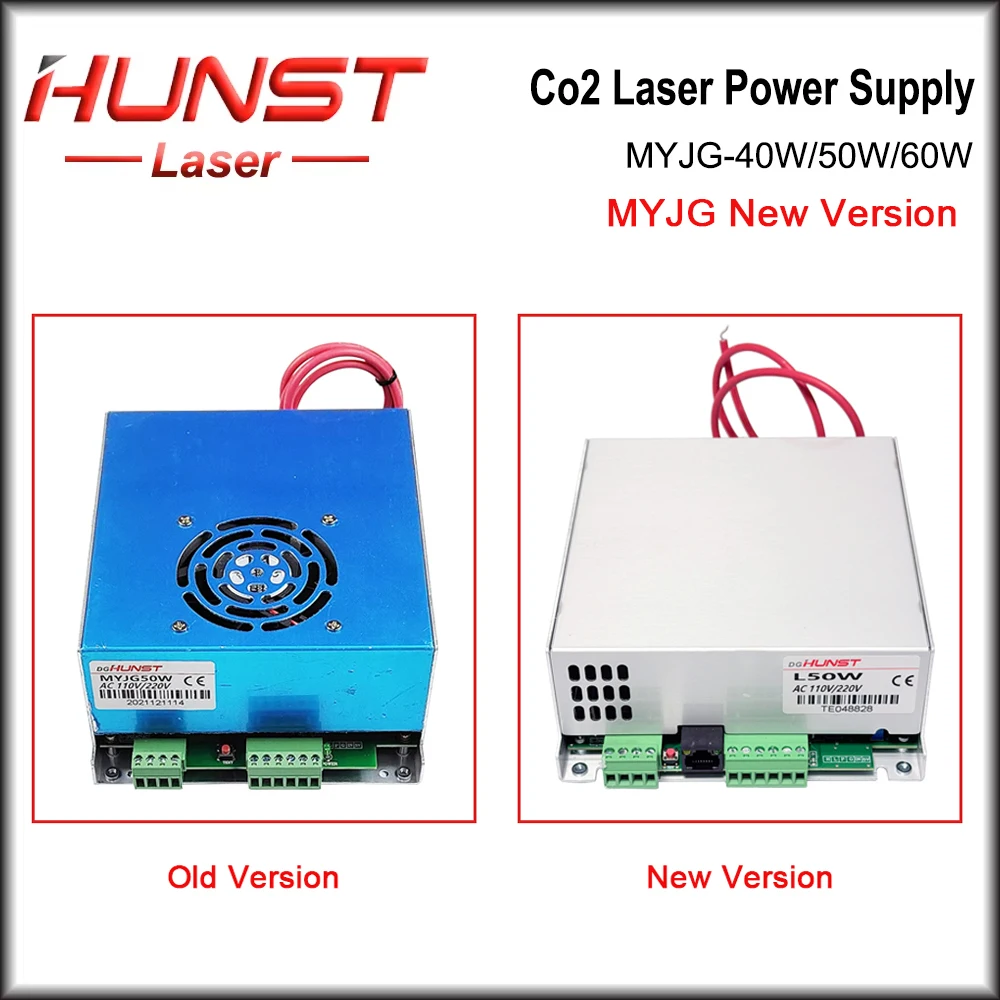 HUNST New 40W-60W Co2 Laser Power Supply MYJG-40W 50W 60W Suitable for 40W 60W laser cutting and engraving machines