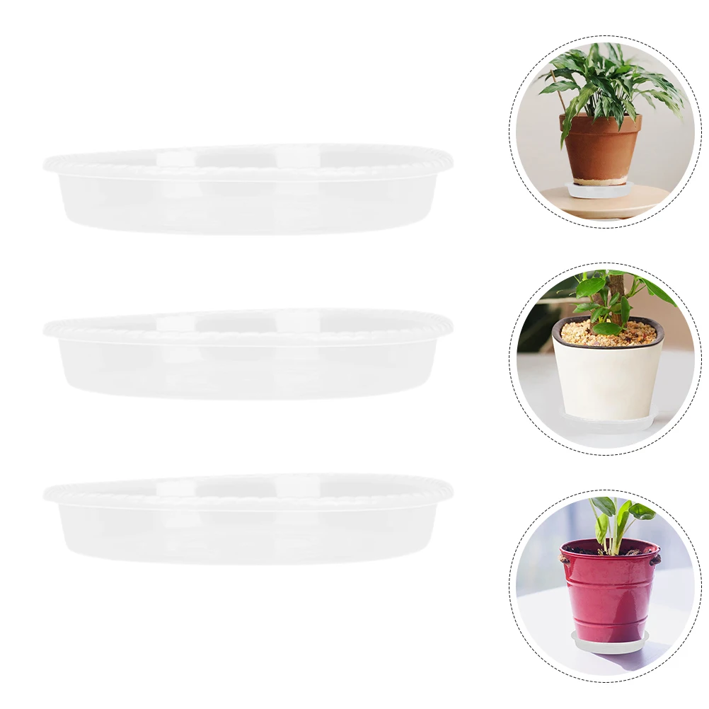

6pcs Round 10 Inch Transparent Plastic Plant Saucers Trays Water Catcher Drip Drainage Floor Protector For Indoor Outdoor Garden