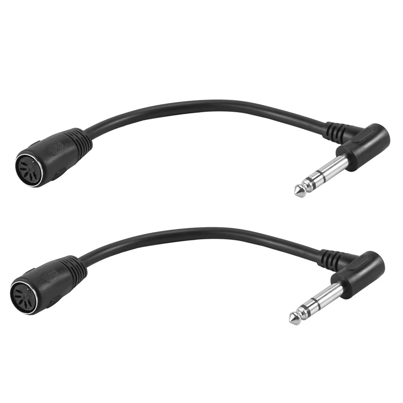 RISE-2X MIDI CABLE,5-Pin Din Female To Monoprice 6.35Mm (1/4 Inch) Male TRS Stereo Audio Extension Cable