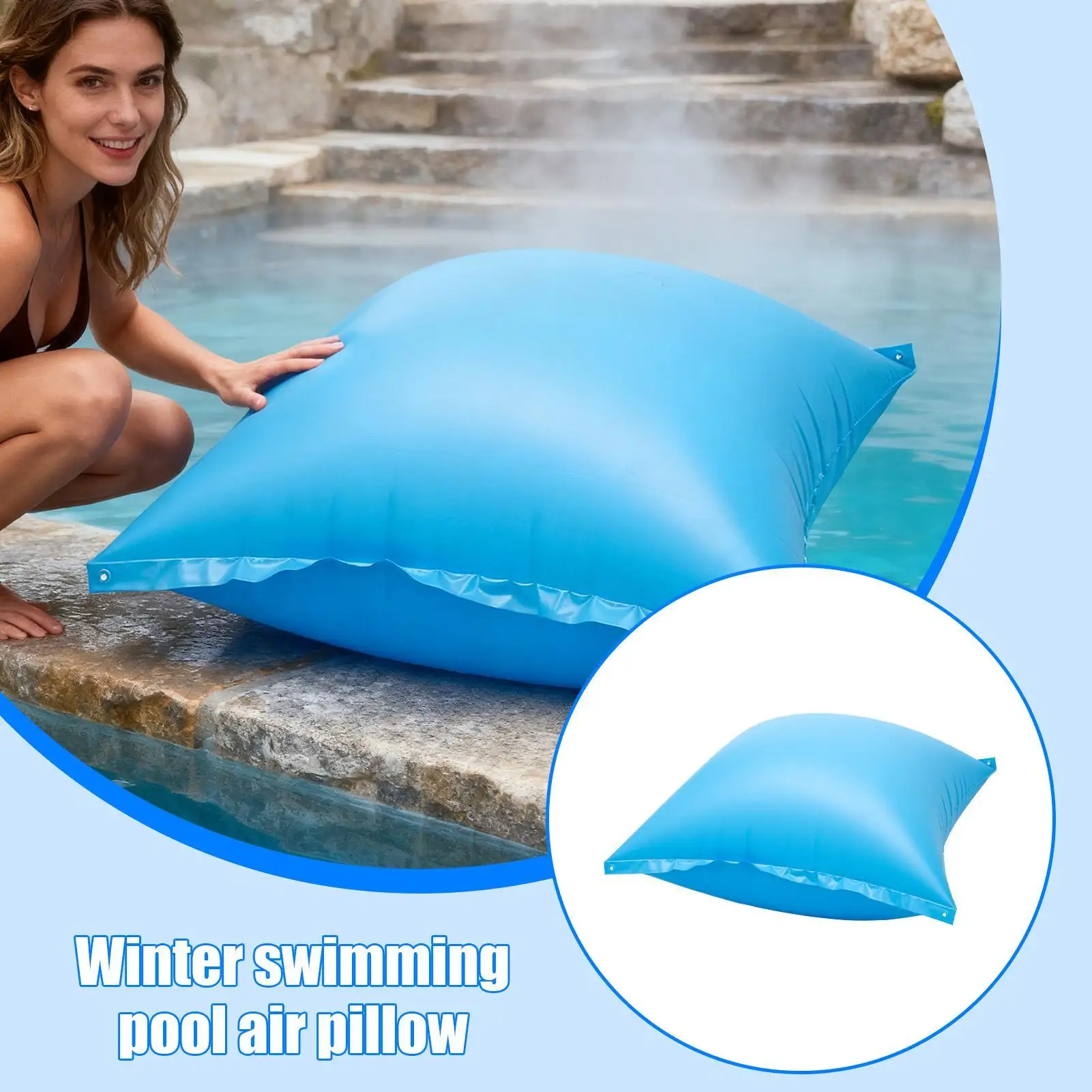 

Pool Pillow Cold-Resistant Winterizing Heavy-Duty Winter Pool Float Inflatable Pillow For Cold Weather Storage Maintenance