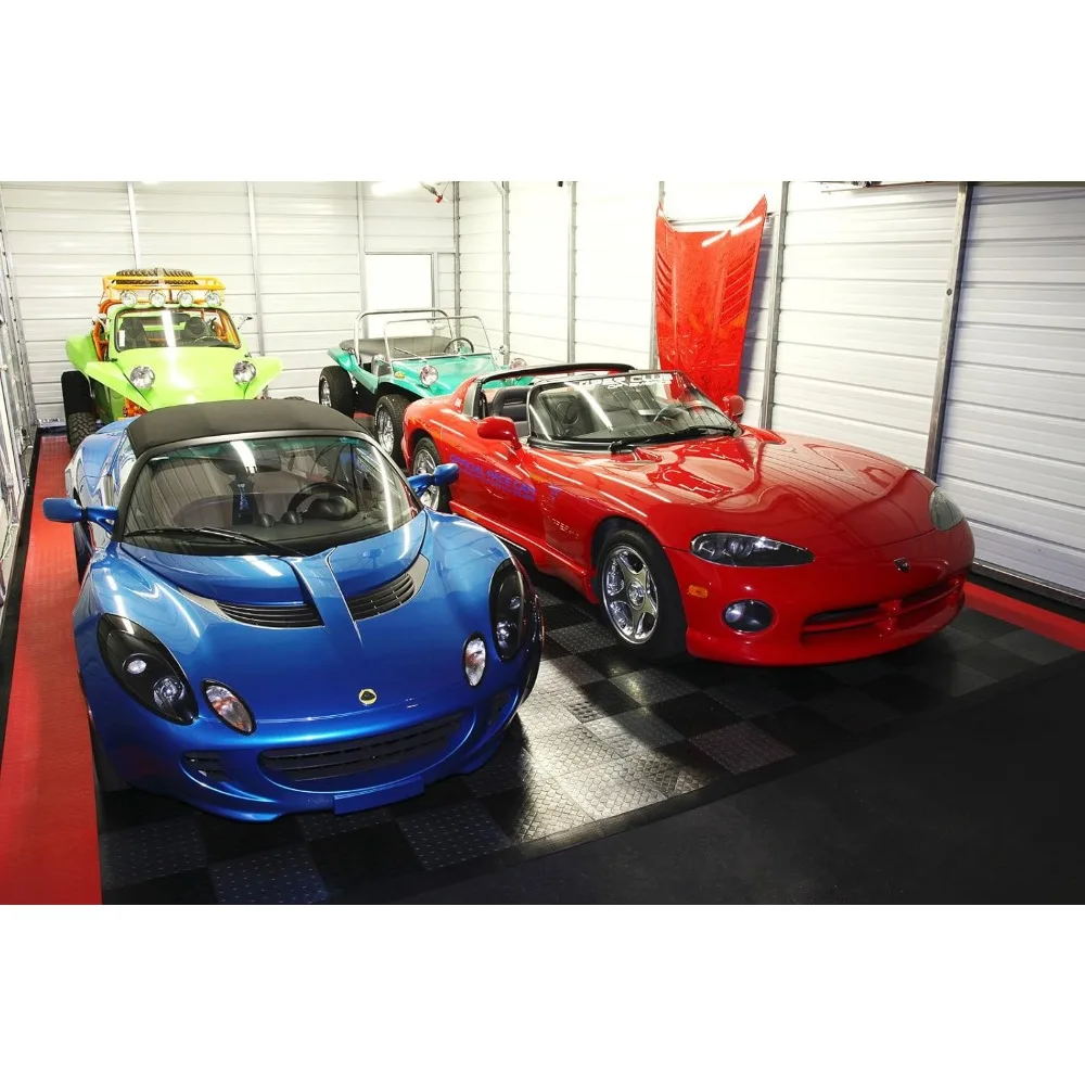 بلاط أرضية جراج متشابك غير قابل للانزلاق - كوبوليمر متين وشديد التحمل، سهل التركيب، تصميم معياري لسلامة معززة