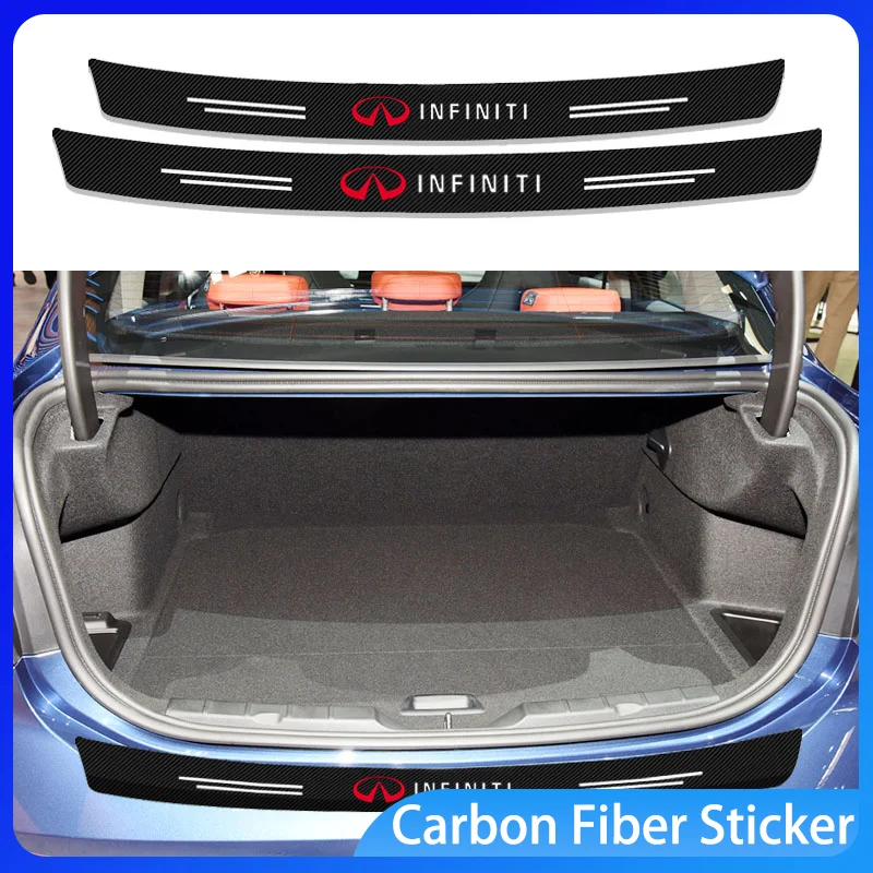 

Carbon Fiber Car Rear Bumper Trunk Guard Protected Sticker for Infiniti Q50 FX35 Q30 G37 Q70 QX70 G35 Q60 QX50 QX60 QX80