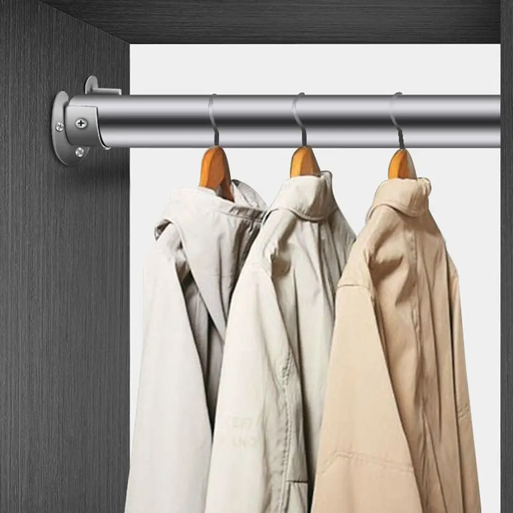 4PCS Bedroom U Shaped Closet Rod 19/22/25mm Shower Curtain Curtain Rod Bracket Flange Rod Holder Rail Holder Clothes Hanging view 4