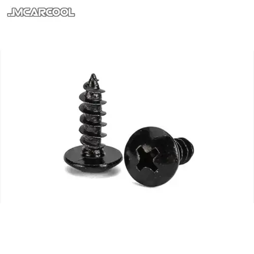 Imagen 2 del producto 10 Uds. Para todos los tornillos de instalación de ala difusor de labio trasero de coche, tornillos autorroscantes de cabeza Phillips de acero al carbono negro con forma de seta M4 M5