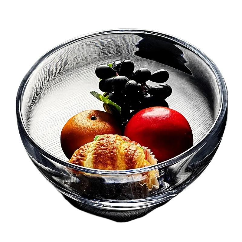 

Transparent glass oblique fruit bowl high value bantam bowl snack plate