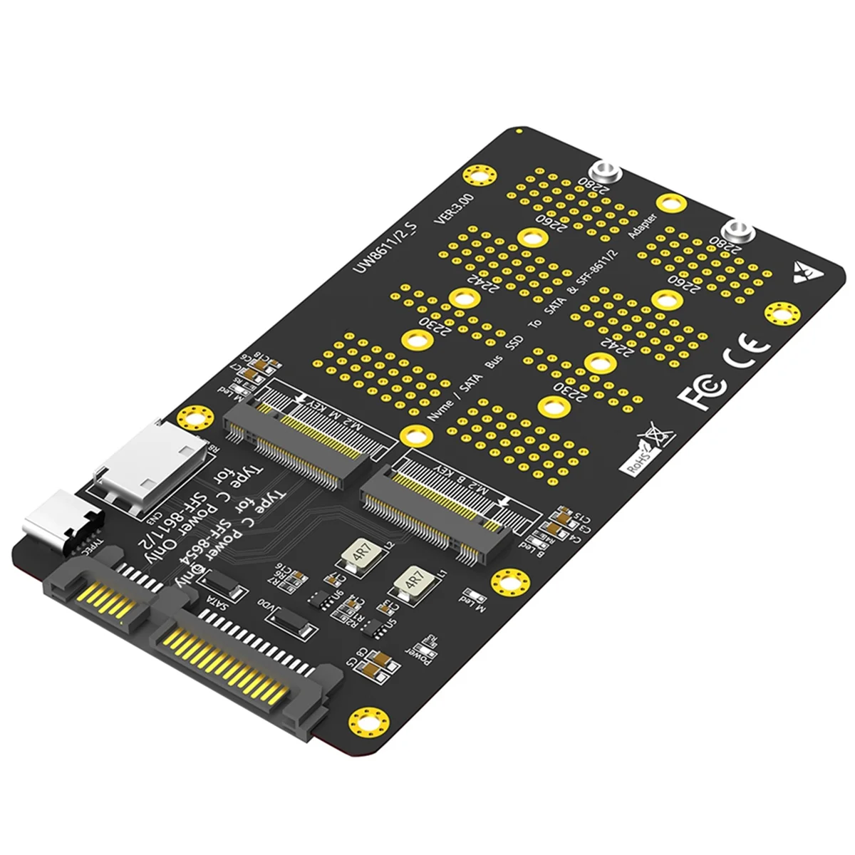 

2 в 1 Combo M.2(NGFF) NVMe SSD/SATA-Bus SSD к SFF-8611/8612 и SATA адаптеру