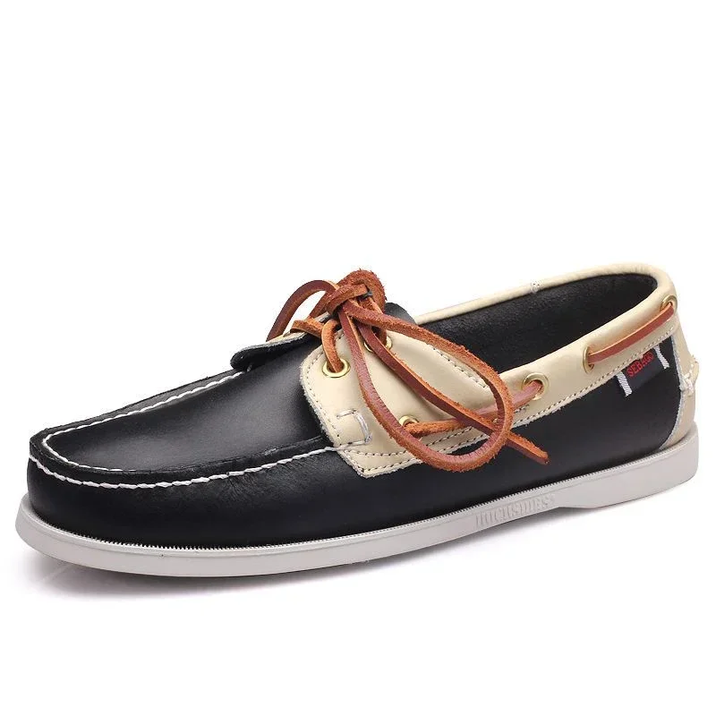 Genuine Suede Leather Docksides Classic Boat Shoes Loafers Shoes Unisex Handmade shoes High Quality 2023 New Mens Casual