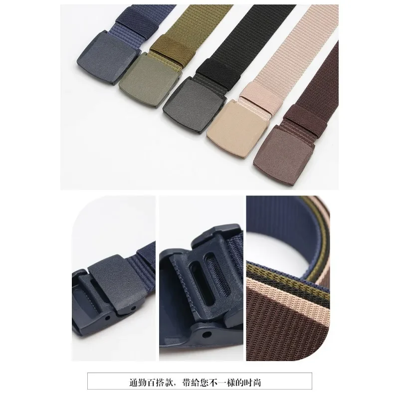 Automatic Buckle Nylon Belt Fashionable Canvas Outdoor Belt Hunting and Hiking Tools Hunting Clothing Accessories