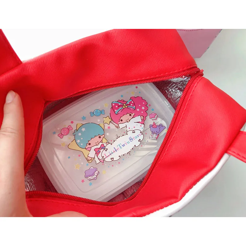 Nuova borsa per il pranzo isolata Hello Kitty borsa per il pranzo portatile in foglio di alluminio pieghevole Sanrio di grande Volume