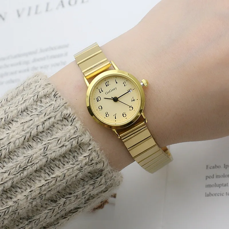 Hot Sale Women Calendar Watch Fashion Gold Watch for Women Adjustable Stainless Steel Strap Quartz WatchLuxury Gift Wristwatches