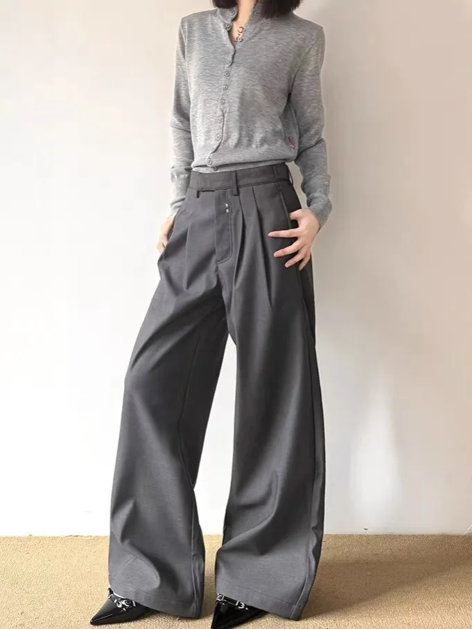 

Мужские повседневные брюки свободного кроя в американском стиле, винтажные плиссированные брюки-чинос, прямые длинные джинсы для молодежи, весенний сезон