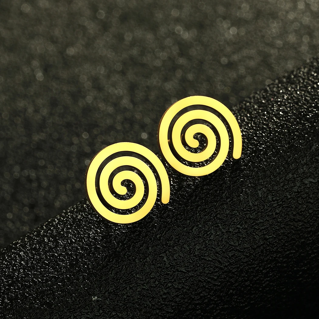 

Chandler Stainless Steel Tiny Spiral Stud Earrings Small Unisex Metal Celtic Spiral Studs Simple Jewelry Party Gifts for Unisex