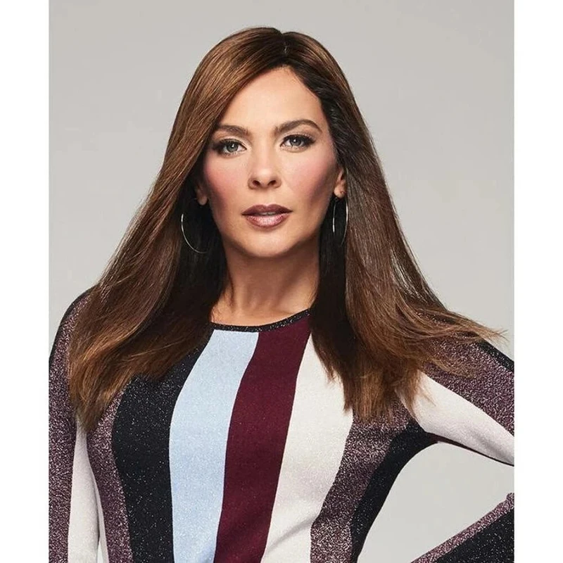 Real New Fashion Womens Long Medium Brown Straight Wigs 20 In