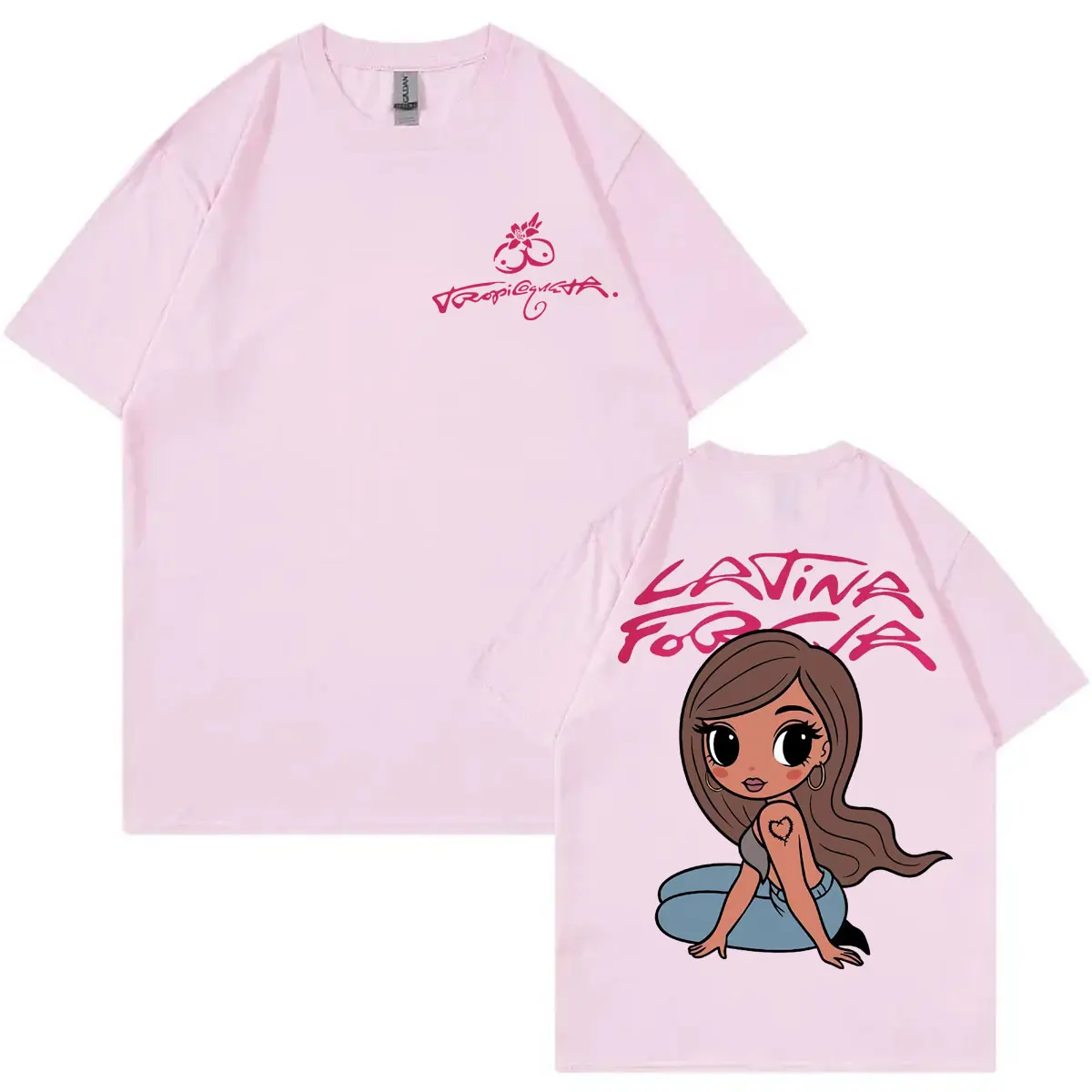 Karol G Tropicoqueta Latina Foreva 2025 ألبوم جديد تي شيرت الرجال النساء الموضة الجمالية تي شيرت الصيف عادية المتضخم تي شيرت #6