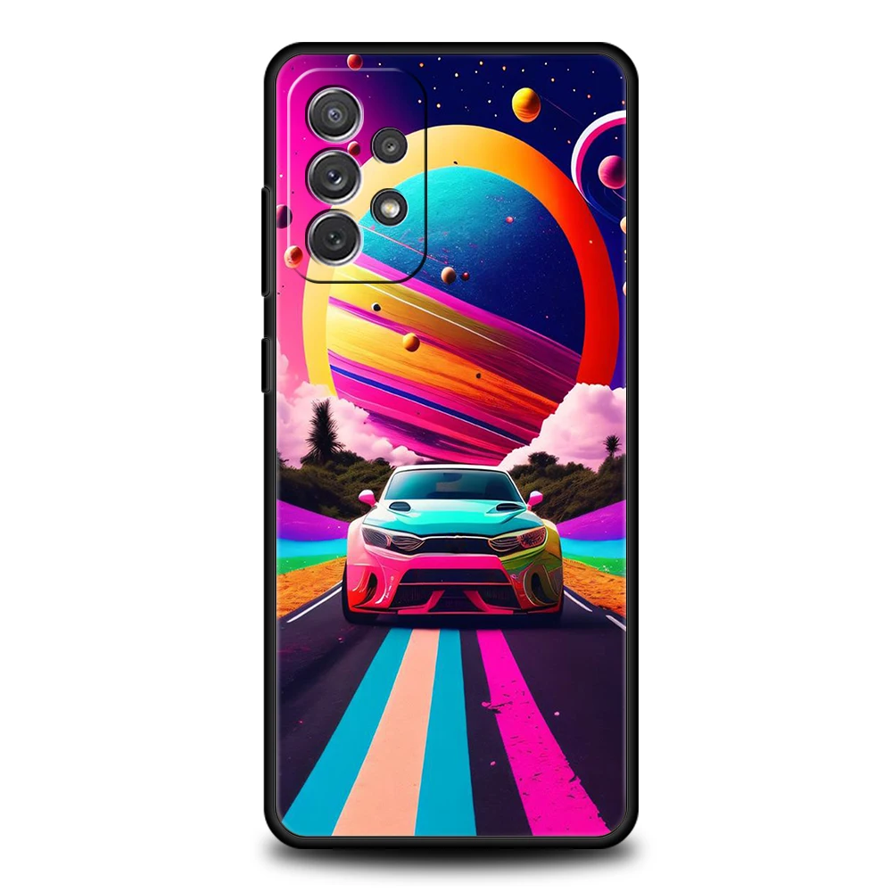 Synthwave Retro Phone Case Cover for Samsung Galaxy A13 A22 A32 A33 A52 A72 A11 A51 A71 A73 M31 5G Shockproof Soft Shell Coque