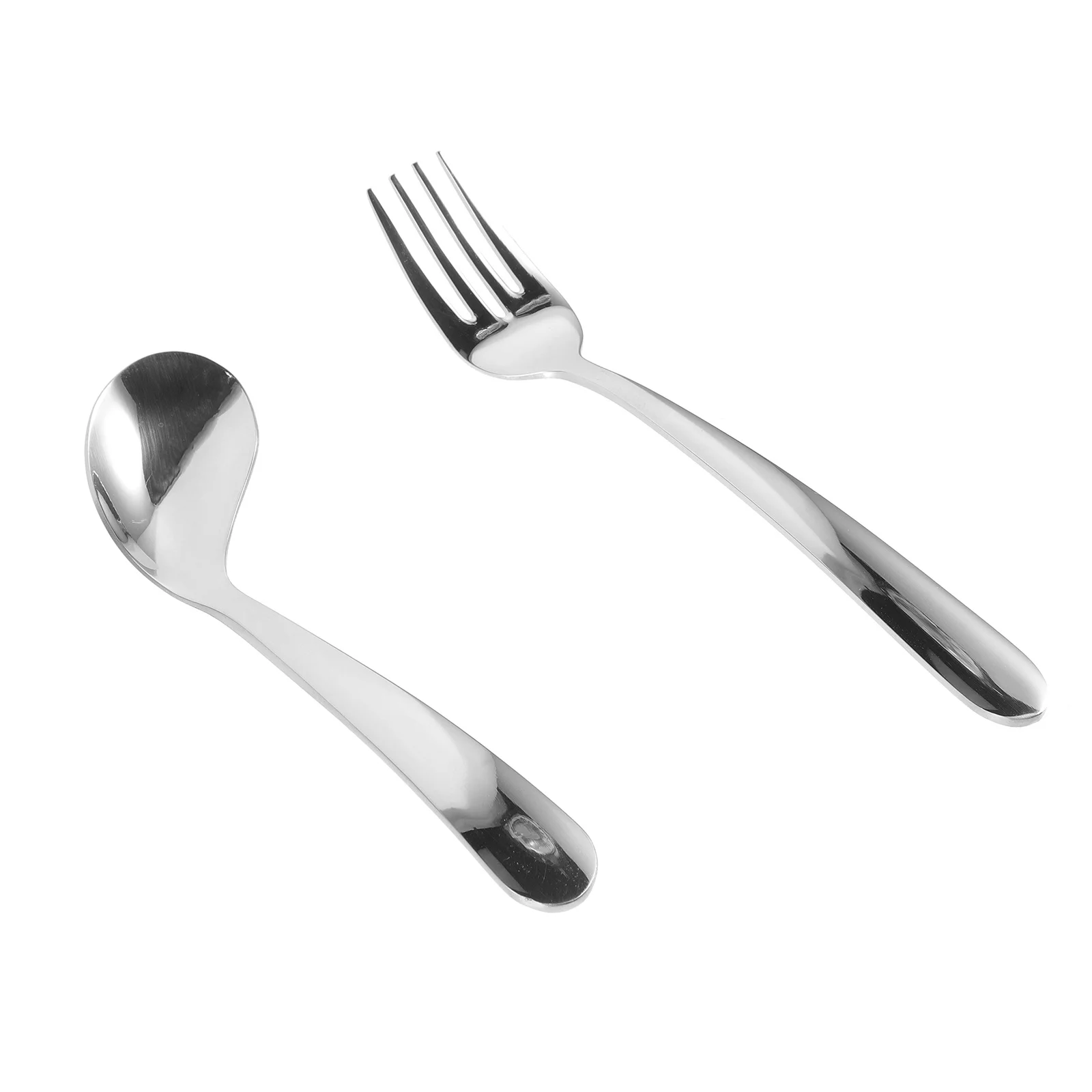 

Набор изогнутых ложек для пожилых людей из нержавеющей стали: легкие, эргономичные, изогнутые вилки для удобного использования пациентами