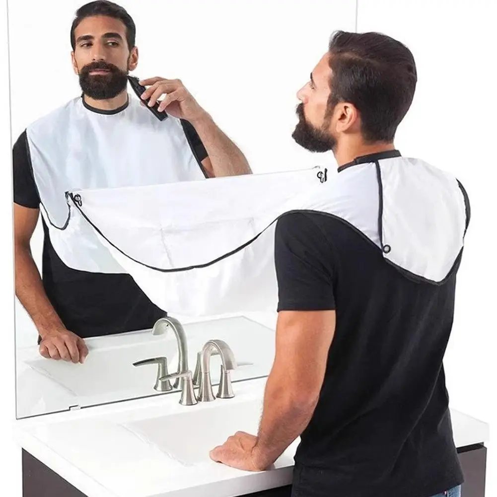 Men\'s Bathroom Apron Men\'s Beard Apron Shaving Holder Hair Shaving Apron Beard Collector Waterproof Bathroom Cleaning Gift