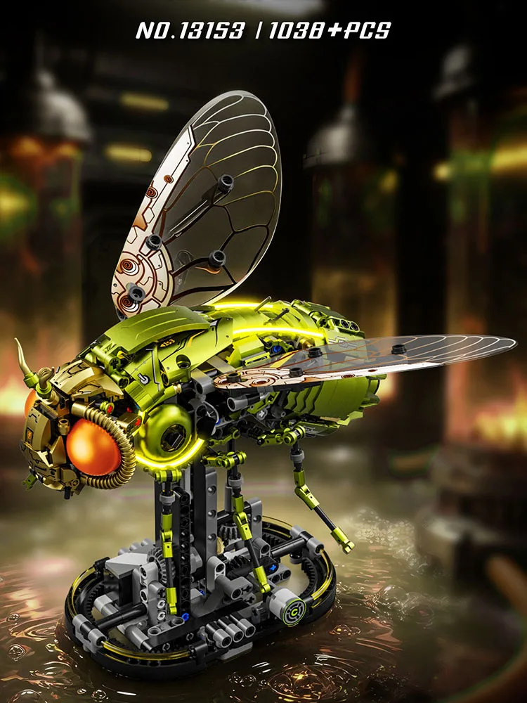 Idee Insekten-Kampf-Mecha-Baustein-Set, Mechanischer Fliegenroboter, Mech-Modell-Sets, Bausteine, Konstruktionsspielzeug mit Licht, als Geschenk – Detail 1