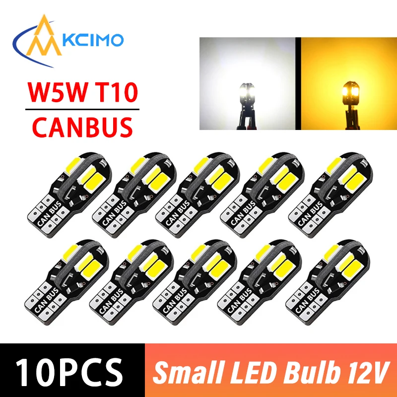 10 Stück T10 W5W 194 LED-Glühbirnen CANBUS Fehlerfrei 12V 5W Hohe Lumenleistung Auto-Innenraum Seitenmarkierungsleuchte 3030 SMD Weiß Bernstein Rot